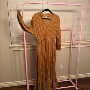 World Market Elegant Brown Maxi Dress
